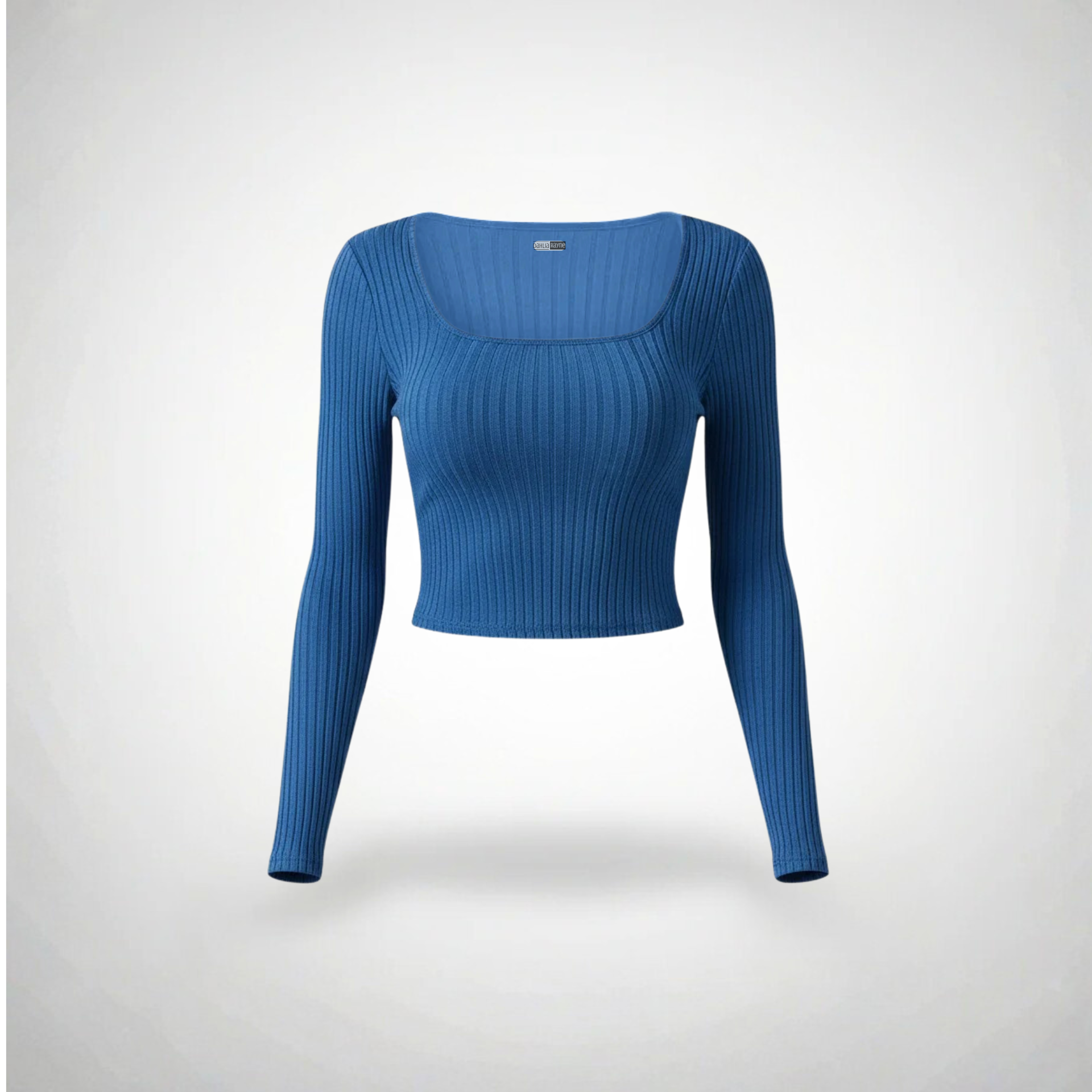 Cropped Fit Long Sleeve Blue