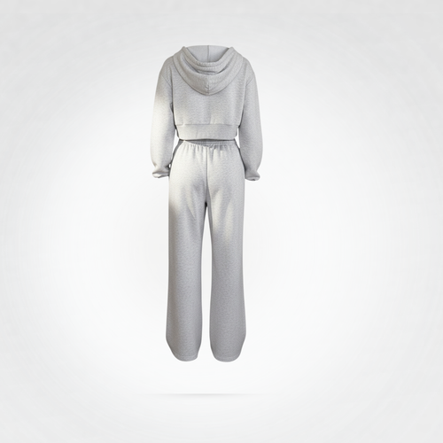 Crop Zip-Up Hoodie Set