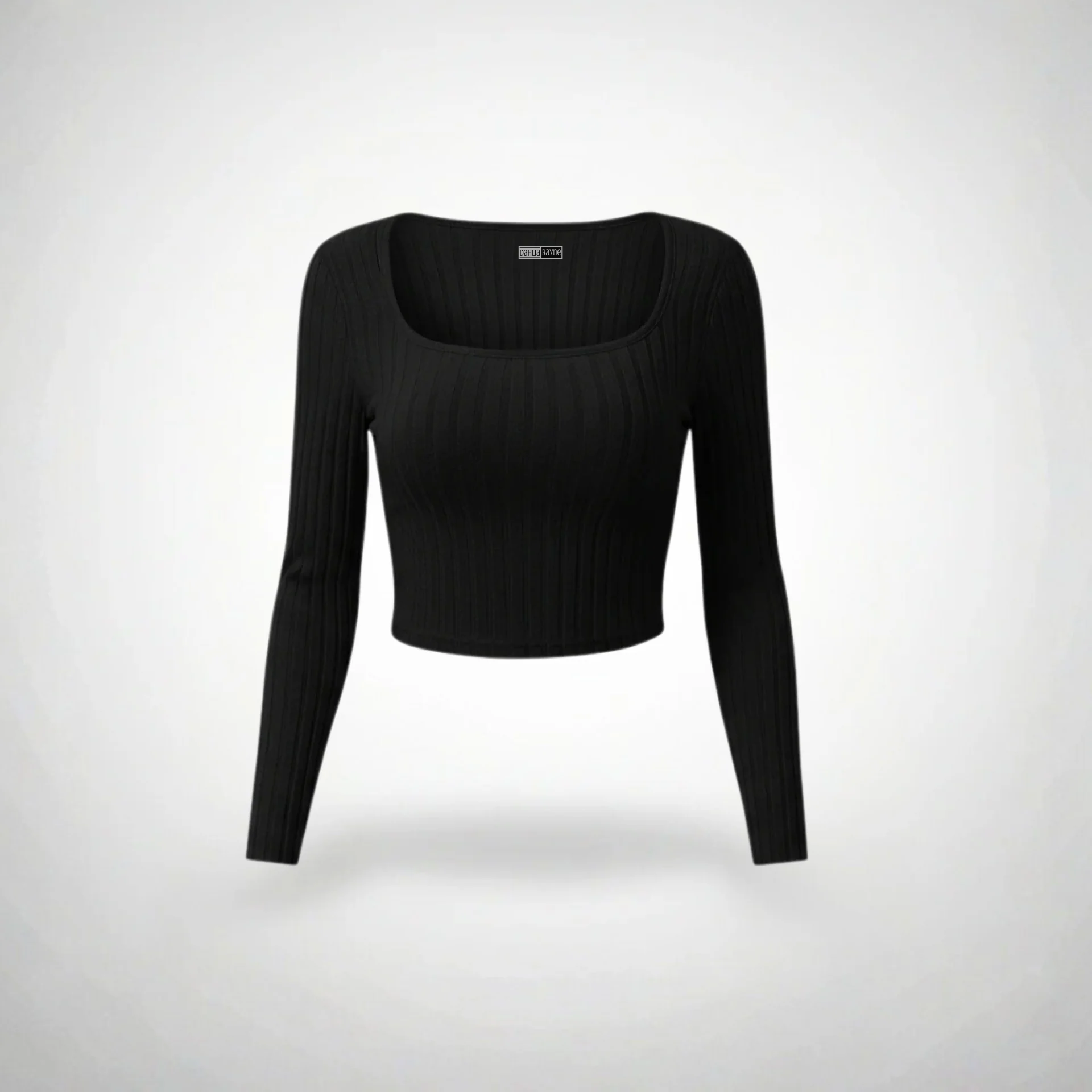 Cropped Fit Long Sleeve Black