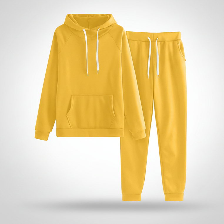 Two-Piece Oversized Sweat Set Yellow