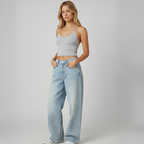 Mid-Rise Straight Jeans