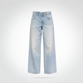 Mid-Rise Straight Jeans Light Wash