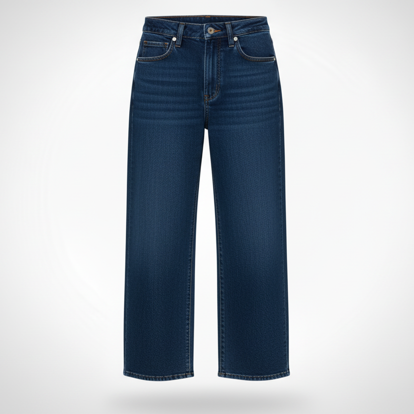 Mid-Rise Straight Jeans Dark Wash