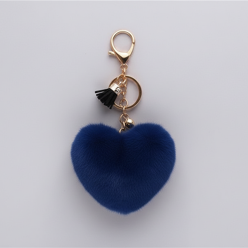 Heart Keychain Blue