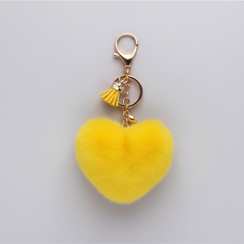 Heart Keychain Yellow