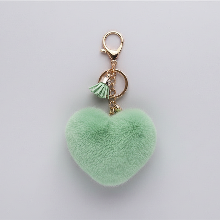 Heart Keychain Green