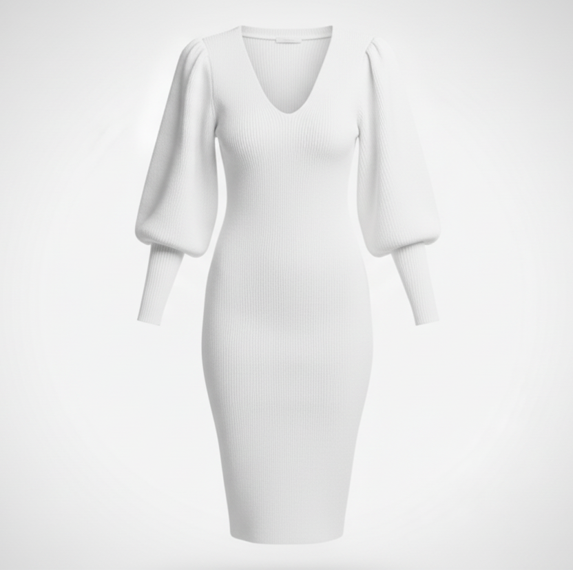 Velvet Hour Dress White