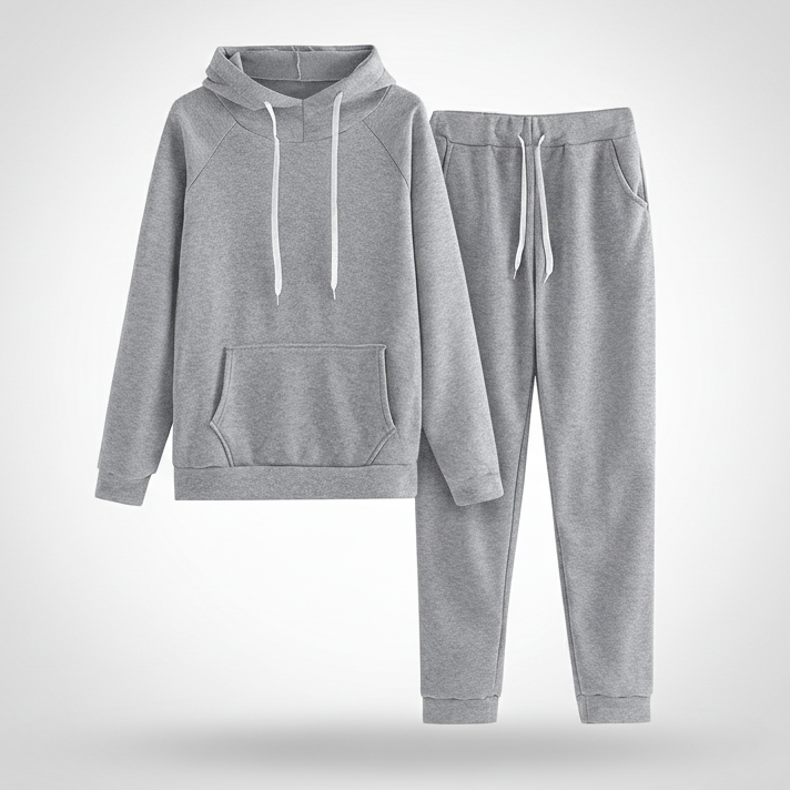 Two-Piece Oversized Sweat Set Gray