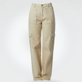 Straight Denim Cargo Pants Tan